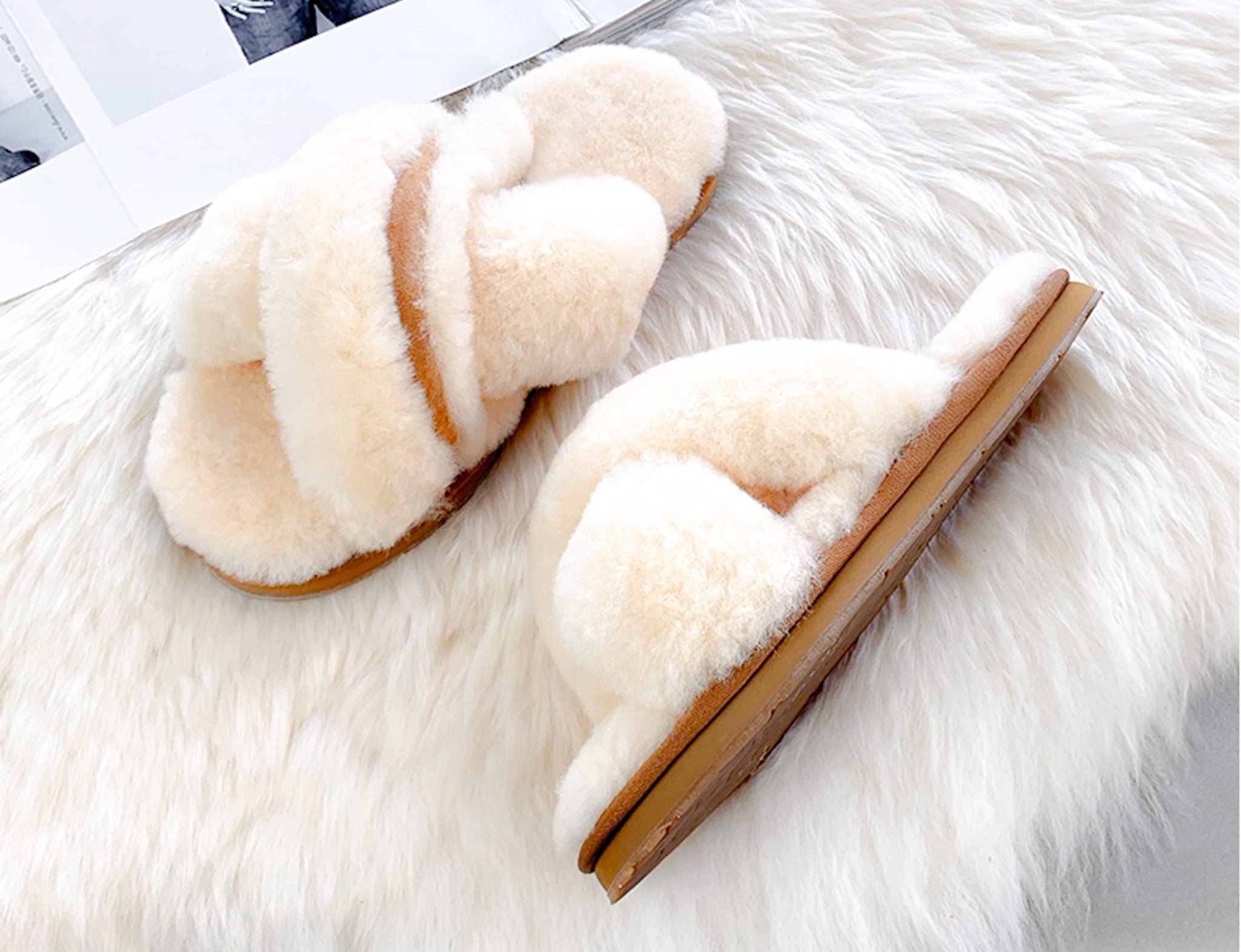Bliss real wool white
