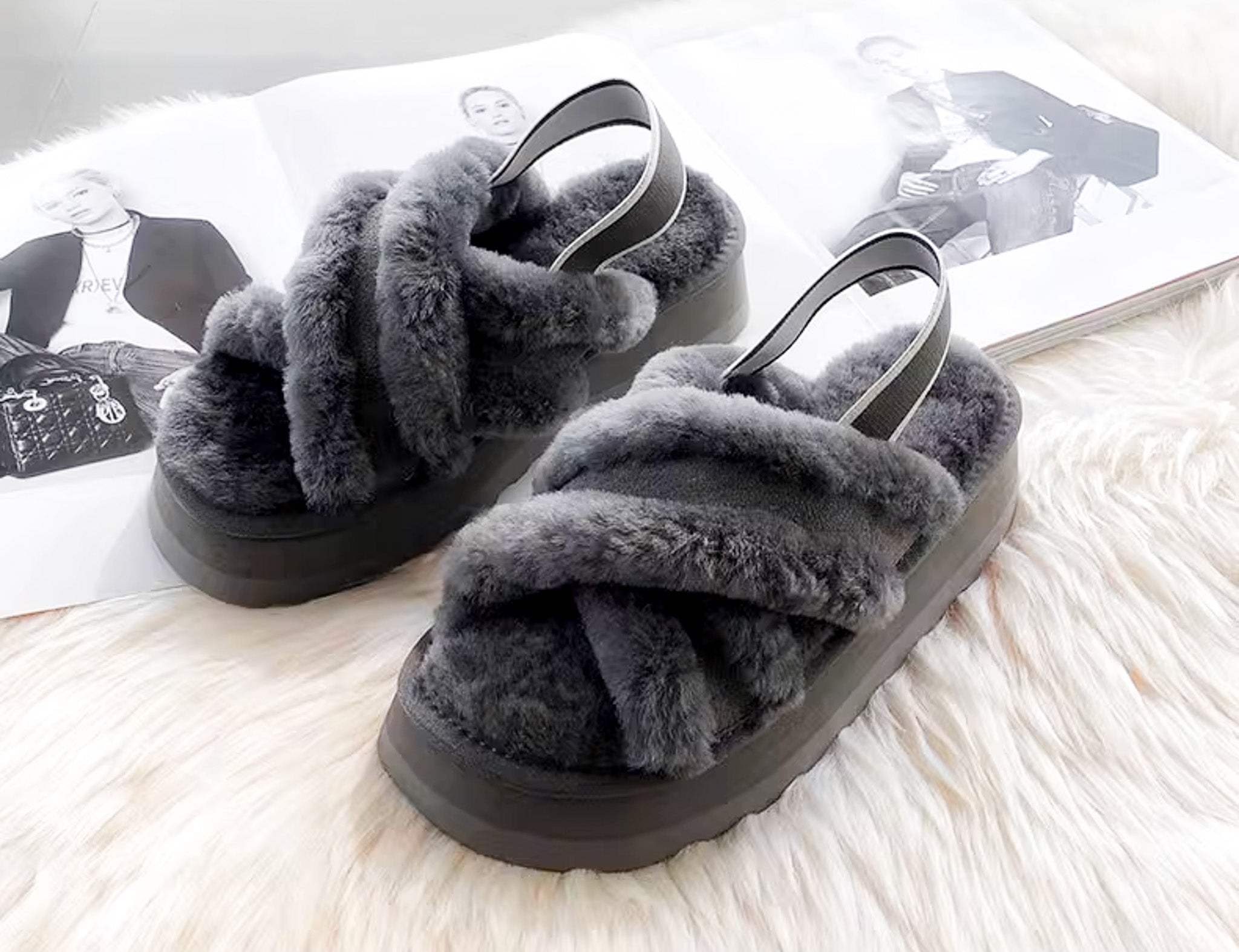Riga black real wool