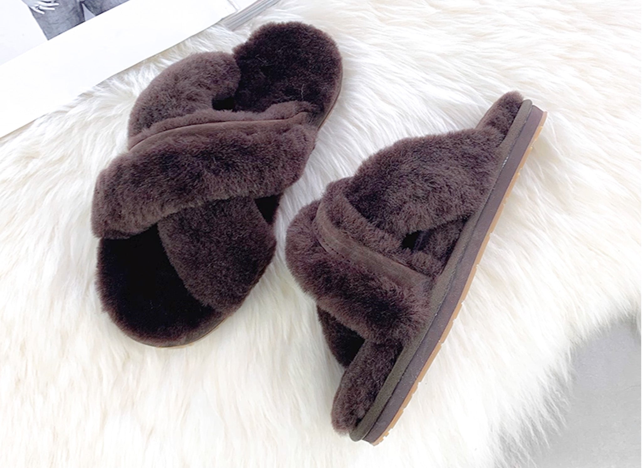 Bliss real wool brown