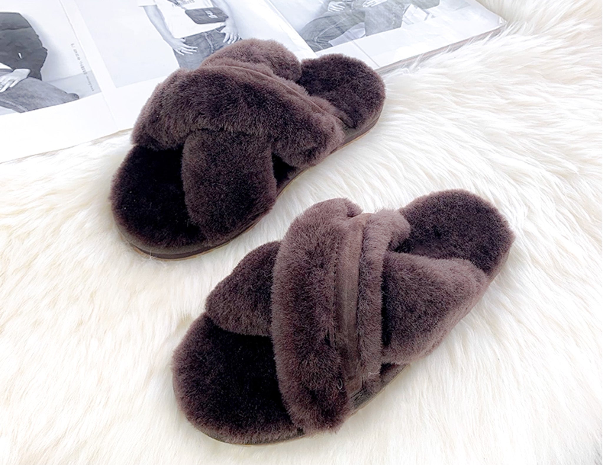 Bliss real wool brown