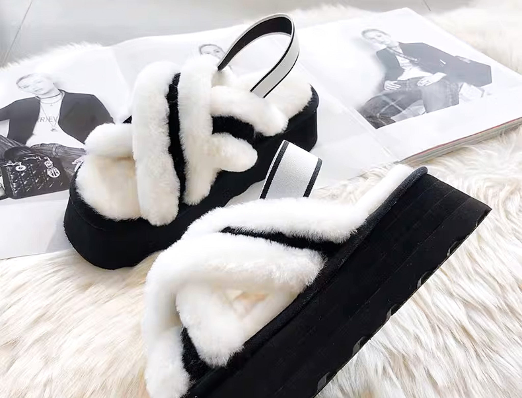 Riga white real wool